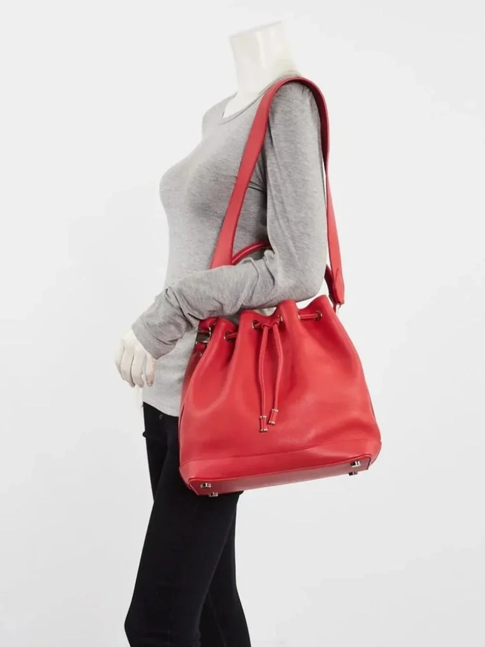 Louis Vuitton Pink Calfskin Leather Bucket Bag